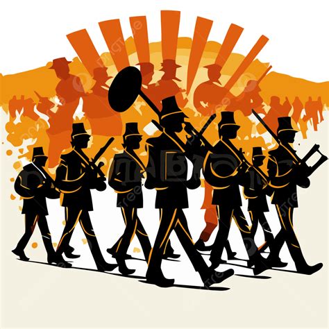 Cartoon Silhouette Marching Band A Vector Silhouette Illustration Of | Hot Sex Picture