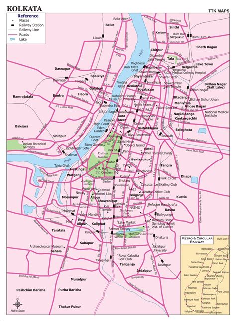 Kolkata City Map, City Map of Kolkata with important places@ NewKerala.Com, India