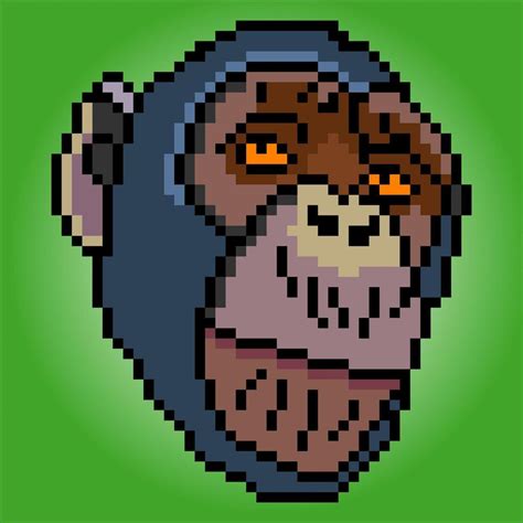 Monkey head with pixel art. Vector illustration. 8202229 Vector Art at ...