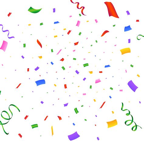 Confetti PNG image for birthday party background. Simple tinsel and confetti explosion. Colorful ...