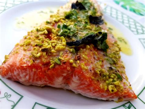 Wild Salmon with Pistachio & Sicilian Salmoriglio Sauce - Pietru Furnar