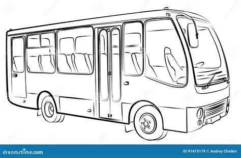 Sketch of bus. stock vector. Illustration of sketch, large - 91415179