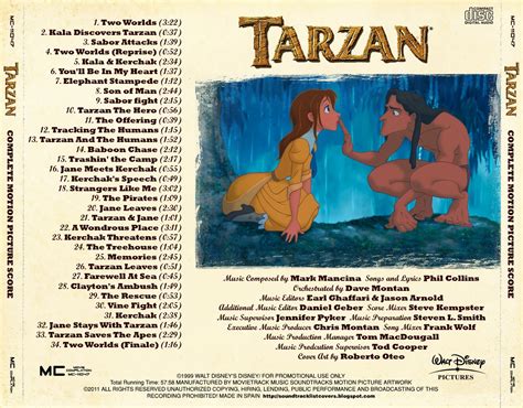 Soundtrack List Covers: Tarzan Complete (Mark Mancina)