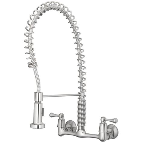 TOSCA Kitchen Faucets- Wall Mount Stainless Steel 2-Handle Pre-rinse Wall Mount Kitchen Faucet ...