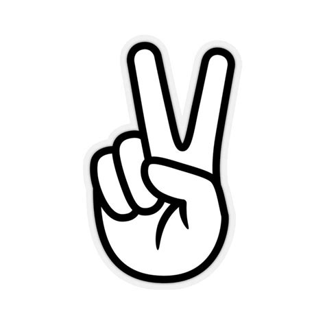 Hand Peace Sign Sticker, V Sign Hand Gesture Sticker, Hand Victory Sign Sticker, Transparent - Etsy