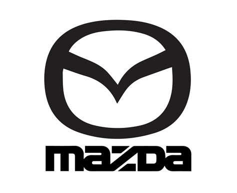 Mazda Logo Symbol Brand Car With Name Black Design Japan Automobile Vector Illustration 20502740 ...