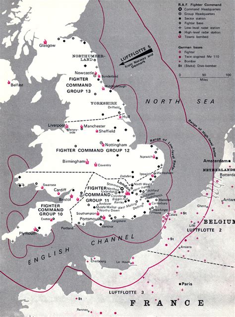 Battle of Britain map