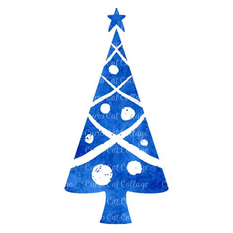 Blue Christmas Tree Clip Art Digital Download Back the | Etsy