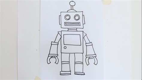 How to draw cartoon robot - YouTube