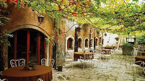 Italian Cafe, building, dinner, cafe, leaves, romantic, chairs, italy ...