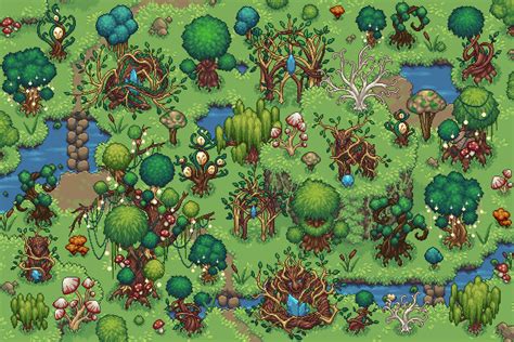 Free Forest Objects Top Down Pixel Art - CraftPix.net