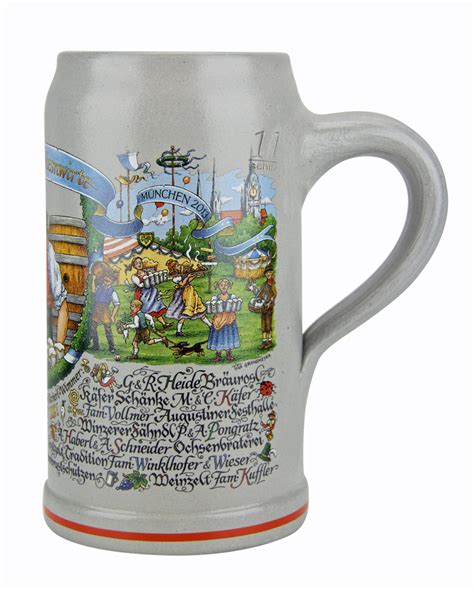 Official Munich Oktoberfest 2013 Wirtekrug Salt Glaze Beer Mug - GermanSteins.com