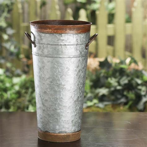 Galvanized and Rusty Tin French Flower Bucket $15 Galvanized Buckets ...