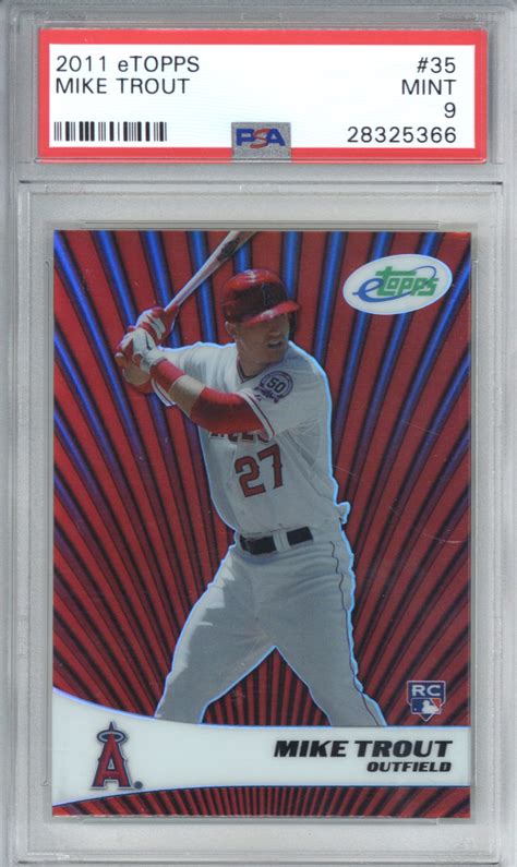 Lot Detail - Mike Trout 2011 eTopps #35 Rookie Card - PSA MINT 9!