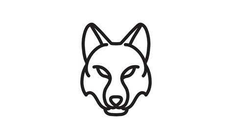 Wolf vector line icon, animal head vector line art, isolated animal illustration for logo desain ...