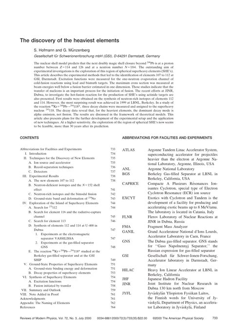 (PDF) Discovery of the Heaviest Elements