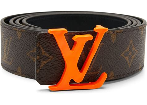 Louis Vuitton Shape Belt Monogram 40MM Brown in Coated Canvas with Orange