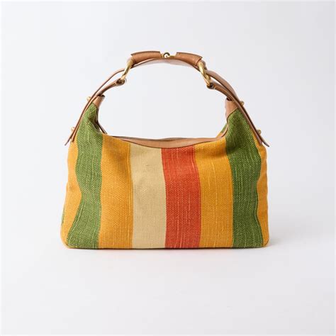 Gucci Vintage Multicolor Striped Horsebit Bag - A Retro Tale