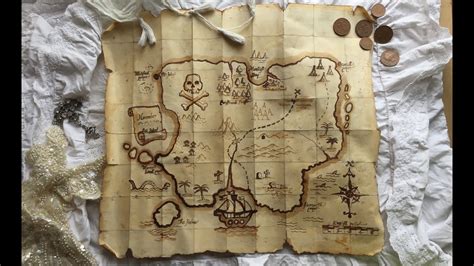 Draw a Pirate Treasure Map using pen and ink - YouTube