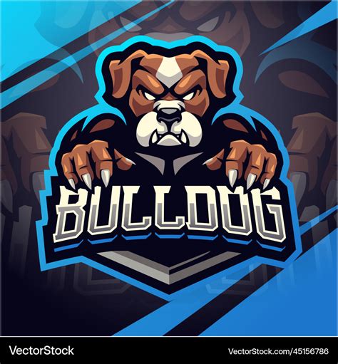 Bulldog esport mascot logo design Royalty Free Vector Image