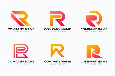 Free Vector | Gradient r logo template collection