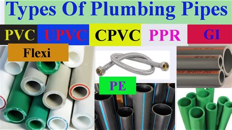 Plumbing Pipes, Types of water Plumbing Pipe, Difference between PVC UPVC CPVC PPR GI Flex PEX ...