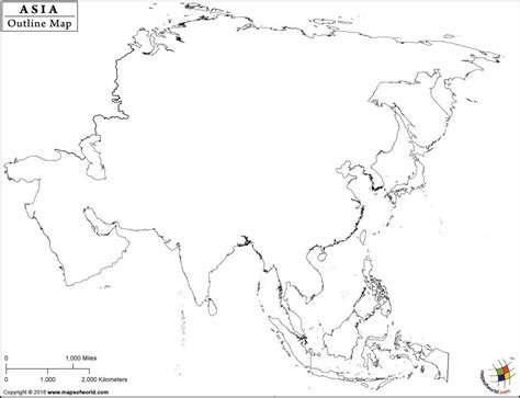 Outline Map of Asia, Printable Outline Map of Asia | Asia map, Map outline, Map