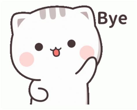 Wave Bye Sticker - Cute Cat Gif