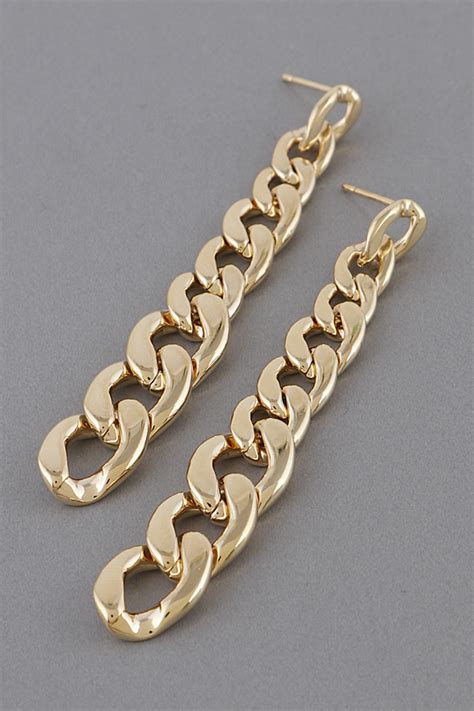 21604 GOLD Chain Drop Earrings - Dangle Earrings