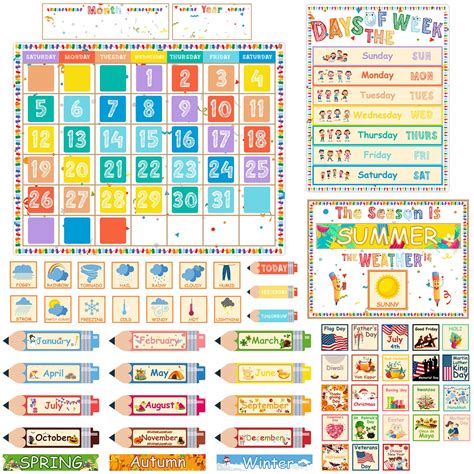 Buy Calendar Bulletin Board Set Home Sweet Seasons Weather Chart Classroom Calendar Bulletin ...