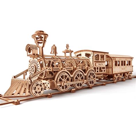 Buy Wood TrickWooden Toy Train Set with Railway - 34x7″ - Locomotive Train Toy Mechanical Model ...