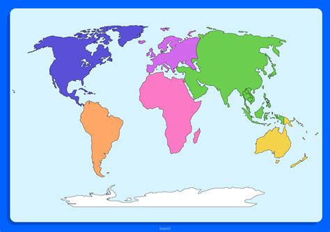 Printable Blank Map Of Continents And Oceans Ppt Template Label The ...