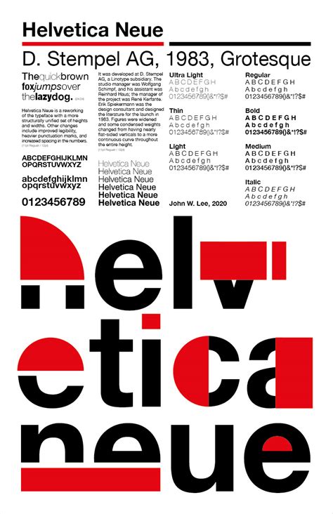 Type Specimen Poster: Helvetica Neue on Behance