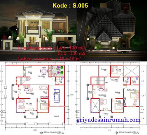 Gambar Desain Rumah Mewah Modern 2 Lantai Jasa Denah Gambar di Rebanas - Rebanas