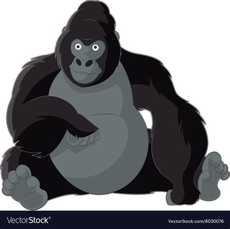 Vector image of the Cartoon smiling gorilla. Download a Free Preview or ...