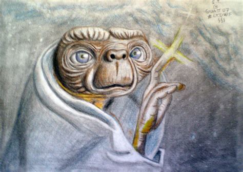 E.T. - colored pencil drawing - Learn to Draw with Friends — Steemit