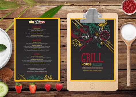 New Grill House Restaurant Menu PSD Template - 99Effects