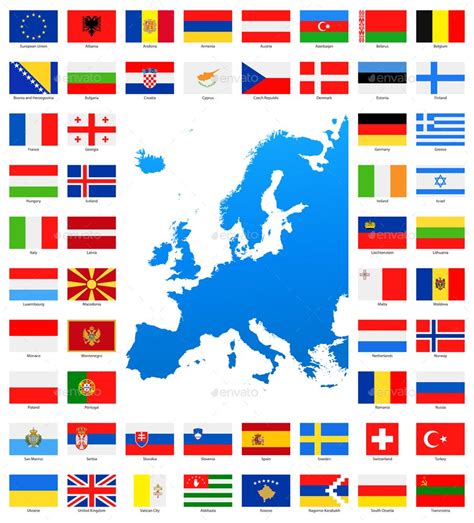 Map and Flags of Europe Collection | Flag of europe, Flags europe, European flags