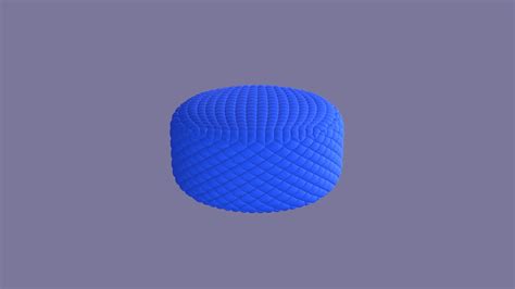 Round tufted ottoman blue fabric 3D model - TurboSquid 1847674