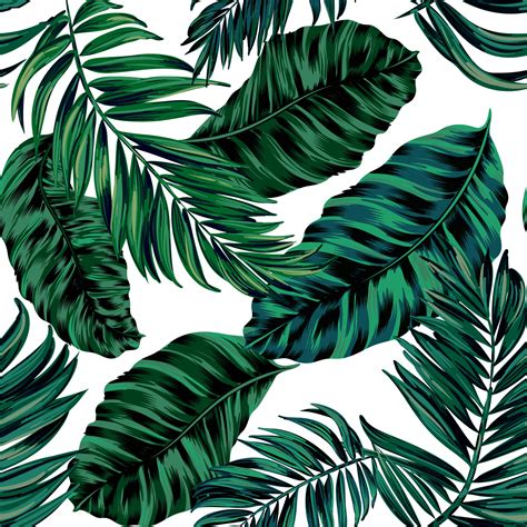 Tropical Leaves Seamless Pattern Vector Art, Icons, and Graphics for ...