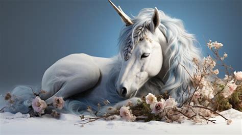 Premium AI Image | white horse unicorn