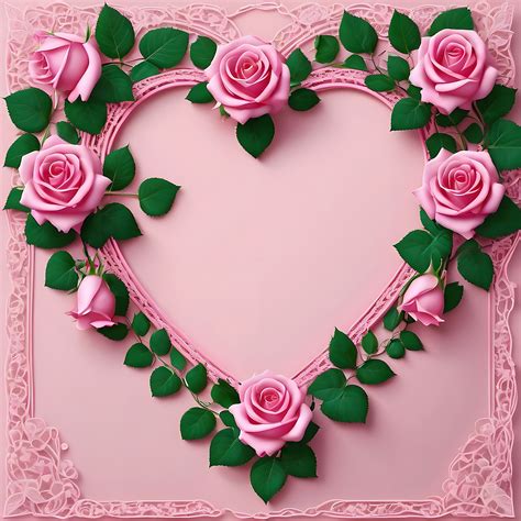 Roses Flowers Heart Frame Free Stock Photo - Public Domain Pictures