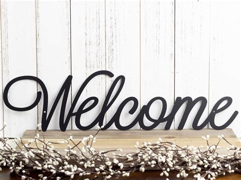 Welcome Sign Metal Wall Art Metal Sign Wall Decor | Etsy