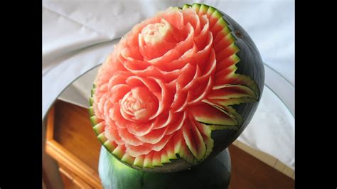 How to make a watermelon carving - Art with fruit and vegetables, by Jp.Gondomar - YouTube