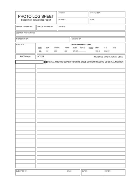 Crime Scene Photo Log - Fill Online, Printable, Fillable, Blank | pdfFiller