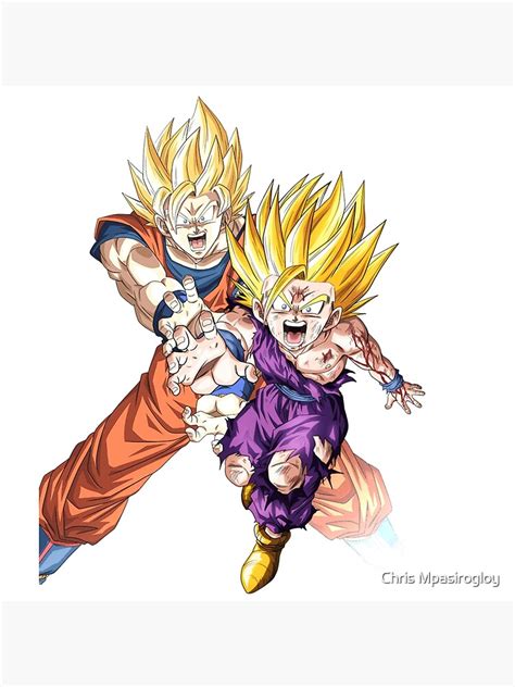 "Father Son kamehameha / Gohan Super Saiyan 2 " Art Board Print for ...