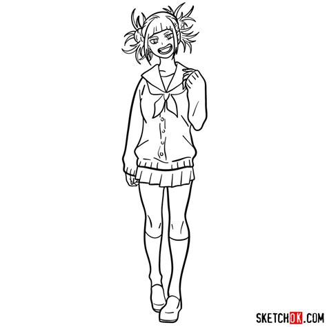 How to draw Himiko Toga as a civilian - Sketchok easy drawing guides