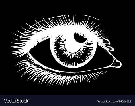 Eye on black background eyes art woman Royalty Free Vector