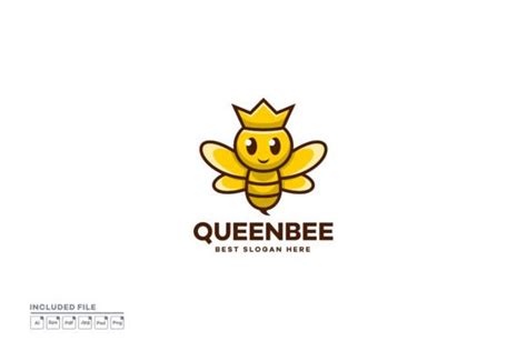 Queen Bee Mascot Logo Design Graphic by yuanesei · Creative Fabrica