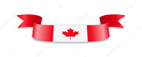 Bandera de Canadá en forma de cinta ondulatoria. Ilustración vectorial. 2024